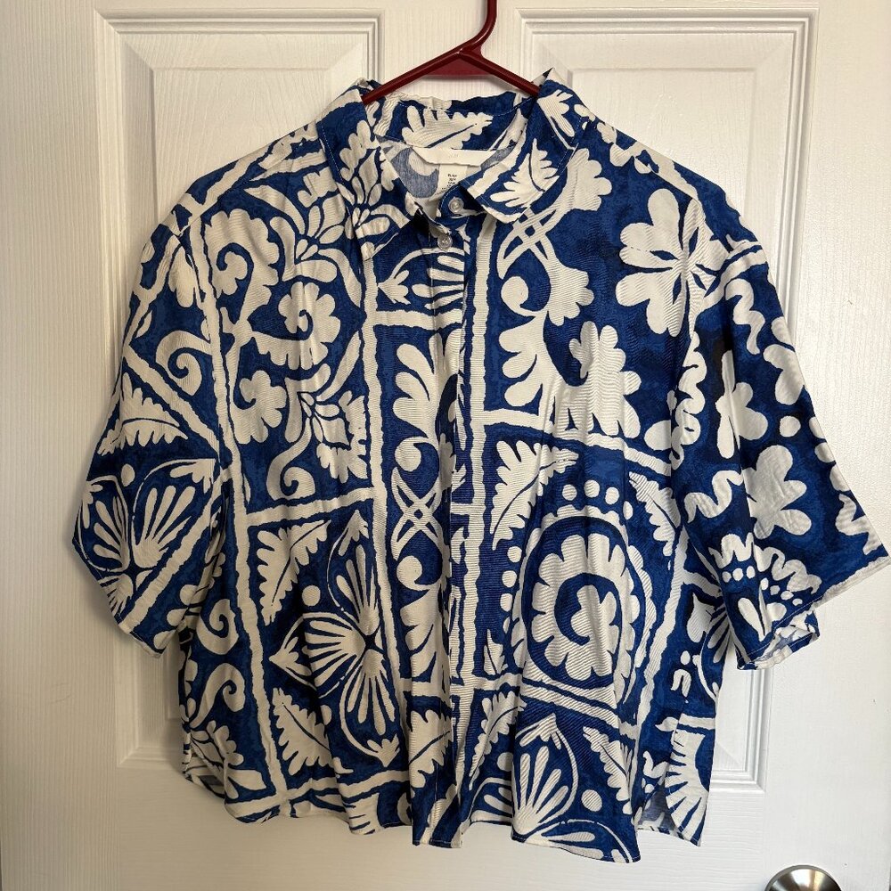 Blue Pattern Summer Blouse